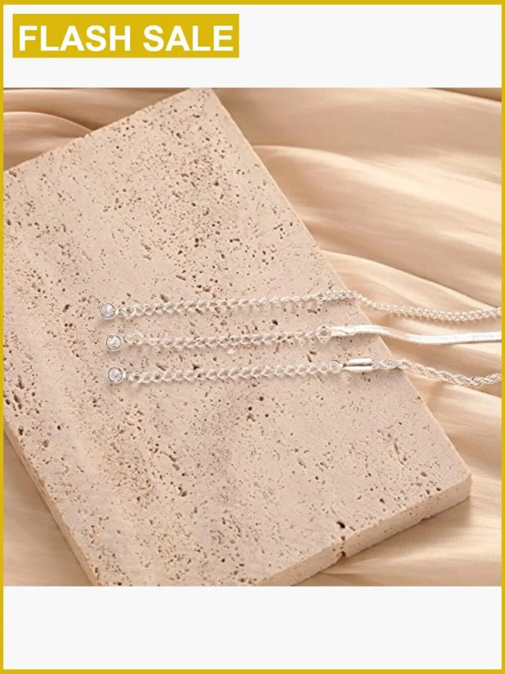 3 Piece Dainty Gold Layered Necklace Set 14-18.5 Inch - Picture 6 of 7